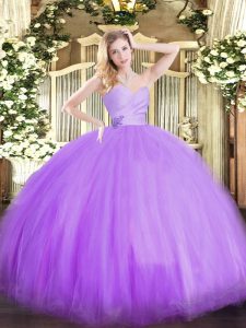 Lavender Quinceanera Dresses Military Ball and Sweet 16 and Quinceanera with Beading Sweetheart Sleeveless Lace Up