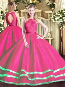 Sleeveless Lace Zipper Quinceanera Gown