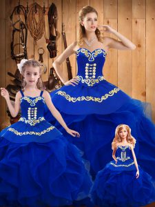 Pretty Sleeveless Lace Up Floor Length Ruffles Quinceanera Dresses