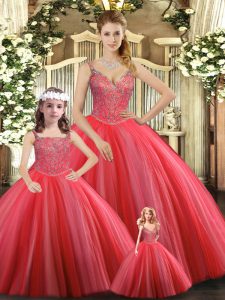 Beautiful Sleeveless Beading Lace Up Quinceanera Gown