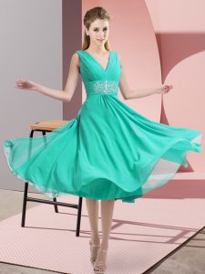 Lovely Teal Sleeveless Chiffon Side Zipper Vestidos de Damas for Prom and Party and Wedding Party