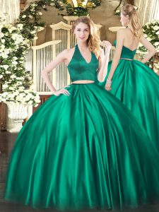 Luxury Floor Length Zipper Quinceanera Gown Dark Green for Military Ball and Sweet 16 and Quinceanera with Ruching