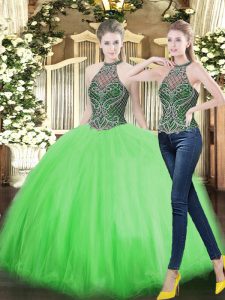 Discount Sleeveless Tulle Lace Up Quinceanera Dress for Military Ball and Sweet 16 and Quinceanera