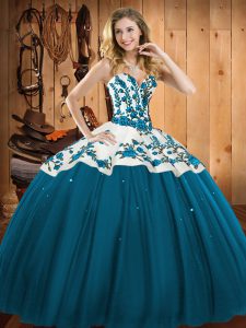 Excellent Floor Length Ball Gowns Sleeveless Teal Quince Ball Gowns Lace Up