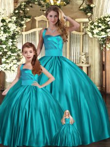 Delicate Satin Sleeveless Floor Length Quinceanera Gowns and Ruching