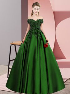 Floor Length Zipper Sweet 16 Dresses Green for Sweet 16 and Quinceanera with Lace