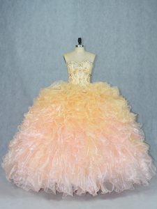 Designer Sweetheart Sleeveless Lace Up Quinceanera Dresses Multi-color Organza