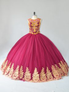 Admirable Floor Length Lace Up Quinceanera Gowns Burgundy for Sweet 16 and Quinceanera with Appliques