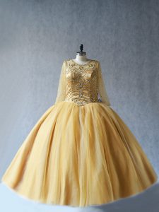 Extravagant Sleeveless Beading Lace Up Ball Gown Prom Dress