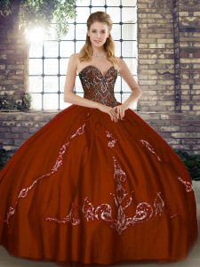 Designer Sleeveless Beading and Embroidery Lace Up 15 Quinceanera Dress