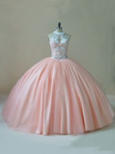 Sleeveless Beading and Lace Lace Up 15 Quinceanera Dress