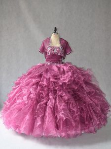 Deluxe Burgundy Quinceanera Dresses Sweet 16 and Quinceanera with Beading and Ruffles Strapless Sleeveless Lace Up