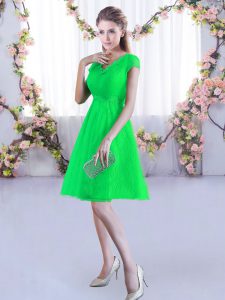 Green Cap Sleeves Lace Mini Length Court Dresses for Sweet 16