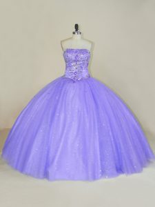 Noble Sleeveless Lace Up Floor Length Sequins 15 Quinceanera Dress