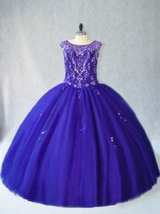 Attractive Floor Length Ball Gowns Sleeveless Royal Blue 15 Quinceanera Dress Lace Up