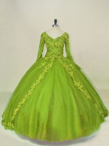 Long Sleeves Side Zipper Lace and Appliques 15 Quinceanera Dress