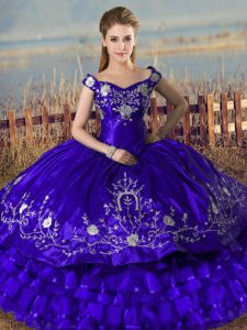 Purple Sleeveless Satin and Organza Lace Up Sweet 16 Quinceanera Dress for Sweet 16 and Quinceanera