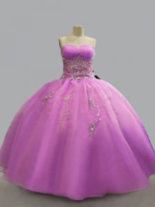 Attractive Floor Length Ball Gowns Sleeveless Lilac 15 Quinceanera Dress Lace Up