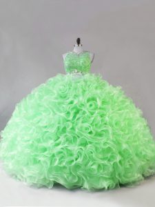 Sleeveless Fabric With Rolling Flowers Zipper Sweet 16 Dress for Sweet 16 and Quinceanera