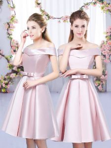 Glorious Mini Length A-line Sleeveless Baby Pink Quinceanera Court of Honor Dress Lace Up