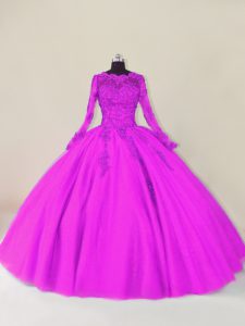 Discount Long Sleeves Zipper Floor Length Lace and Appliques Sweet 16 Dress