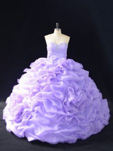 Traditional Ball Gowns Sleeveless Lavender Quinceanera Gown Lace Up
