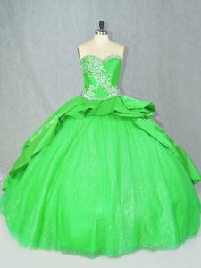 Delicate Ball Gowns Embroidery Ball Gown Prom Dress Lace Up Tulle Sleeveless