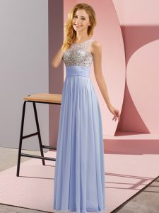 Colorful Lavender Side Zipper Court Dresses for Sweet 16 Beading Sleeveless Floor Length