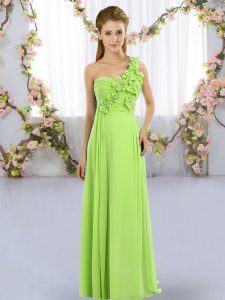 Ideal Sleeveless Floor Length Hand Made Flower Lace Up Damas Dress