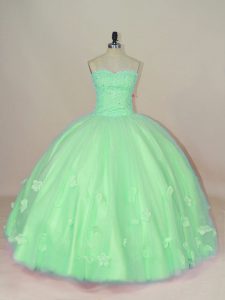Adorable Floor Length Green Quinceanera Dresses Sweetheart Sleeveless Lace Up