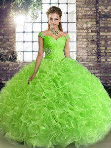 Dynamic Floor Length 15 Quinceanera Dress Off The Shoulder Sleeveless Lace Up