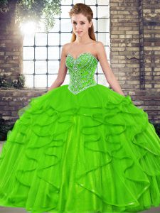 Latest Floor Length Lace Up Vestidos de Quinceanera for Military Ball and Sweet 16 and Quinceanera with Beading and Ruffles