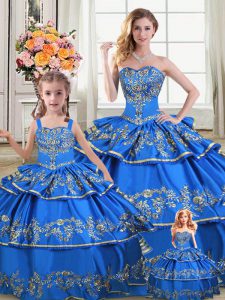 Traditional Floor Length Royal Blue Quince Ball Gowns Sweetheart Sleeveless Lace Up