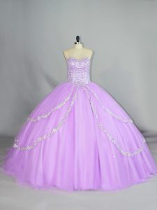 Fabulous Sleeveless Appliques Lace Up Quinceanera Dress