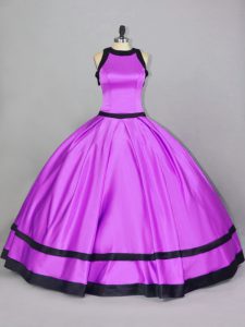 High Quality Lilac Zipper Sweet 16 Quinceanera Dress Ruching Sleeveless Floor Length