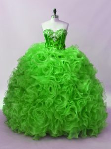 Comfortable Floor Length Ball Gowns Sleeveless Green 15 Quinceanera Dress Lace Up