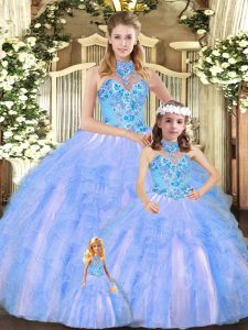 Multi-color Sleeveless Tulle Lace Up Quinceanera Gowns for Sweet 16 and Quinceanera