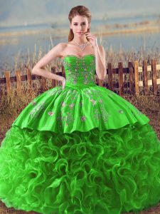Fabric With Rolling Flowers Sleeveless 15 Quinceanera Dress and Embroidery and Ruffles