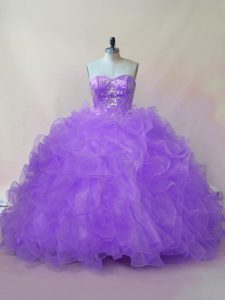Tulle Sleeveless Quinceanera Dress and Beading and Ruffles