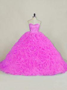 Great Ball Gowns Sleeveless Lilac Ball Gown Prom Dress Chapel Train Lace Up