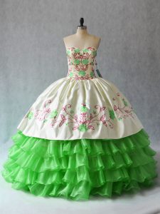 Sleeveless Organza Lace Up Quinceanera Gowns for Sweet 16 and Quinceanera