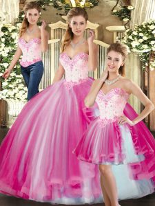 Spectacular Sleeveless Beading Lace Up 15 Quinceanera Dress