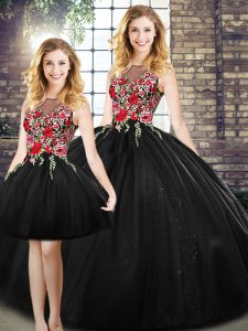 Affordable Sleeveless Embroidery Zipper 15th Birthday Dress