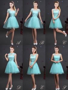 Sleeveless Lace Up Mini Length Beading and Lace and Appliques and Belt Dama Dress