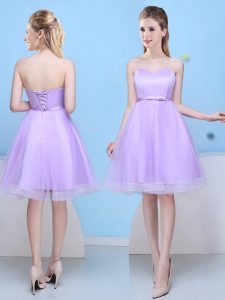 Hot Selling Lavender Sweetheart Neckline Bowknot Quinceanera Court Dresses Sleeveless Lace Up