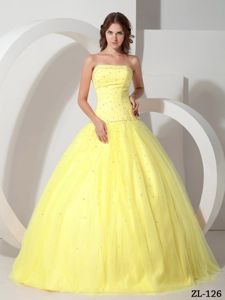 Strapless Tulle Dress For Quinceanera with Beading in Lake Oswego Oregon