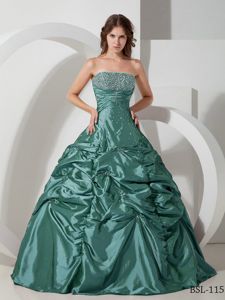 Strapless Taffeta Quinceanera Gown Dress with Beading in Corvallis OR
