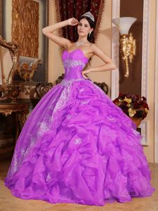 Sweetheart Quinceanera Gown in Fuchsia with Ruffles and Side-Drapping in Toulon