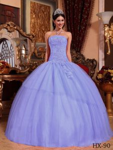 Elegant Lilac Sweetheart Princess Quinceanera Gown with Appliques in Hebron