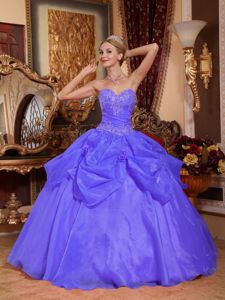 Sweetheart Princess Sweet Sixteen Quinceanera Dresses in Blue with Pick-ups